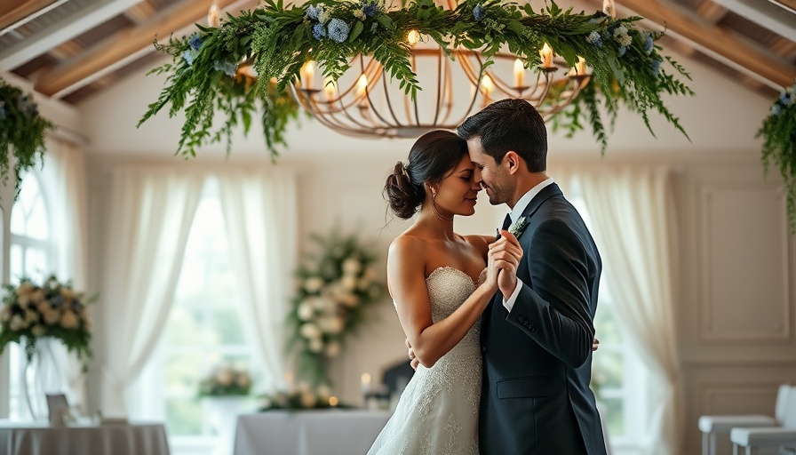 Bride and groom dancing at summer wedding in Tahoe venue.