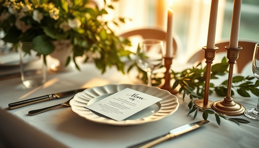 Elegant wedding table setting with modern design elements.