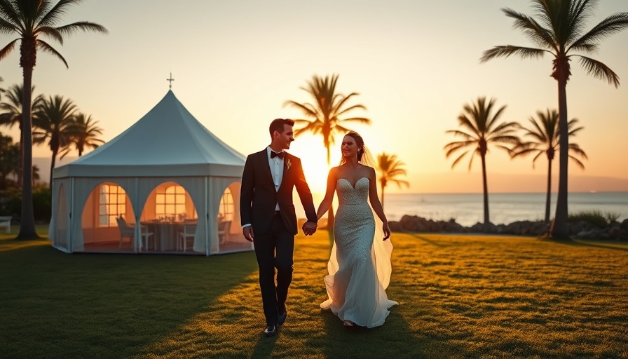 Elegant couple walking during sunset at a destination wedding at Montage Kapalua.
