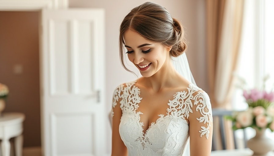 Bride in lace wedding dress; Best strapless bra for wedding dress advice