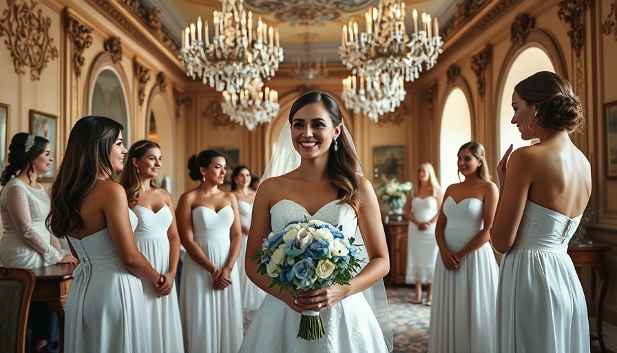 Elegant bride in luxurious wedding venue with bridesmaids, Wedding Venues.