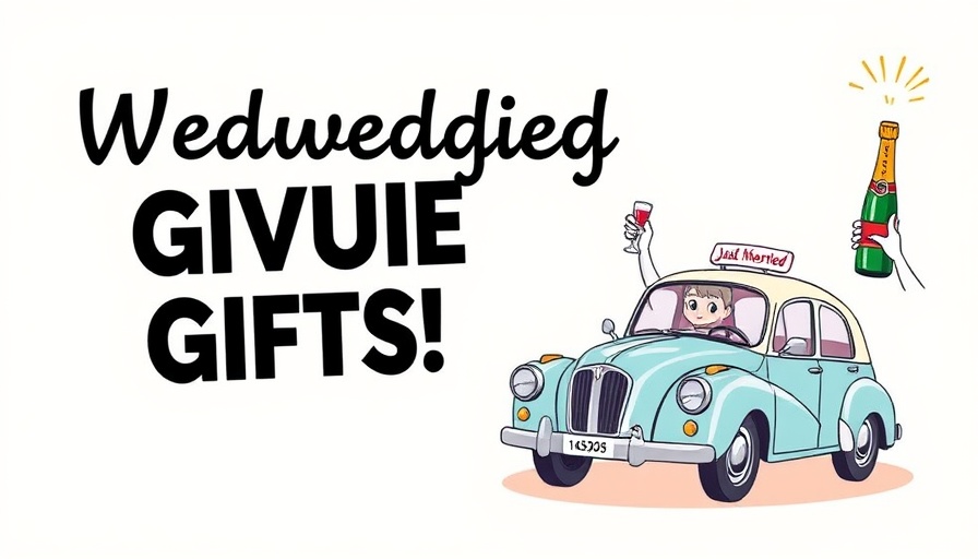 Illustration of Unique Wedding Gifts, Not on a Registry, with creative elements.
