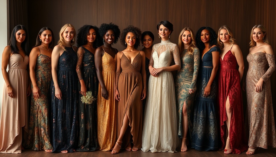 Diverse women modeling stylish fall 2025 wedding guest dresses.
