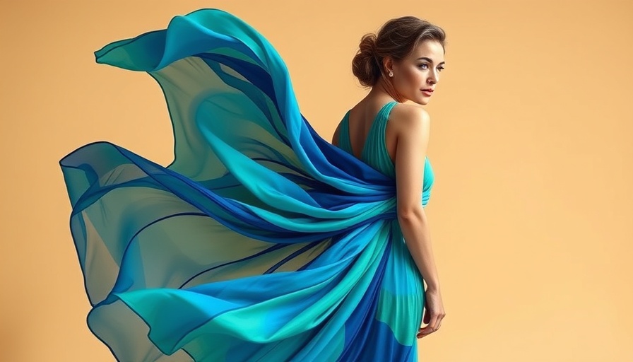 Elegant abstract dress perfect for wedding guests.