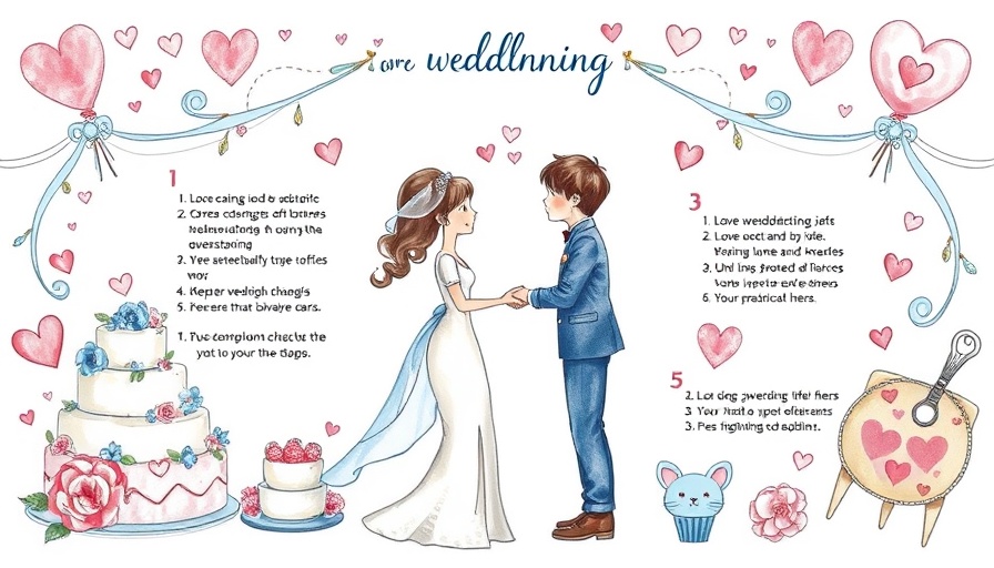 Wedding planning tips illustration with pastel watercolors