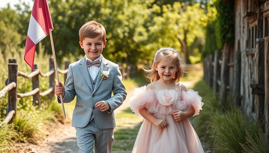 Cute kids at wedding with sign, Include Kids in Your Wedding