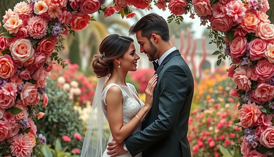 Elegant wedding at Château Challain with floral arch.