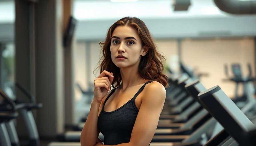 Young woman in gym unsure about working out when sick