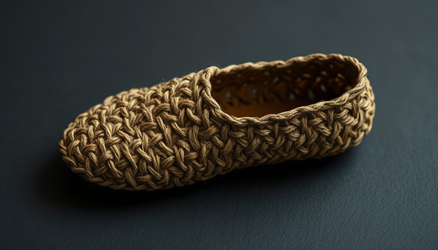 650-year-old woven shoe found in vulture nest, intricate fibers.