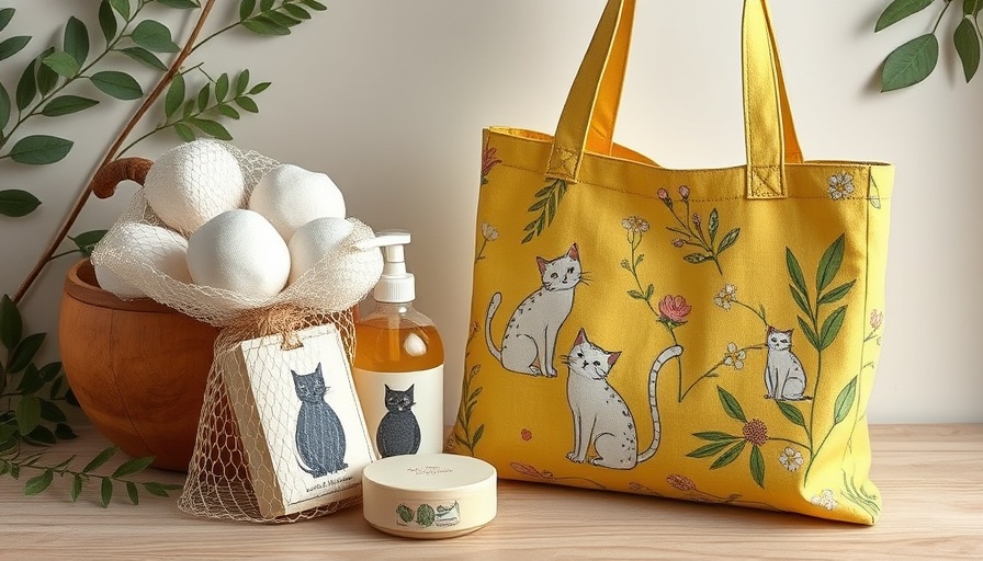 Eco-friendly gift selection with cotton rounds and soaps.