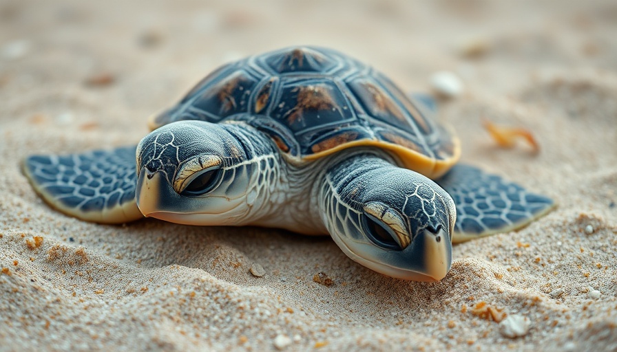 Florida's leatherback sea turtles rebound: hatchling on sand.
