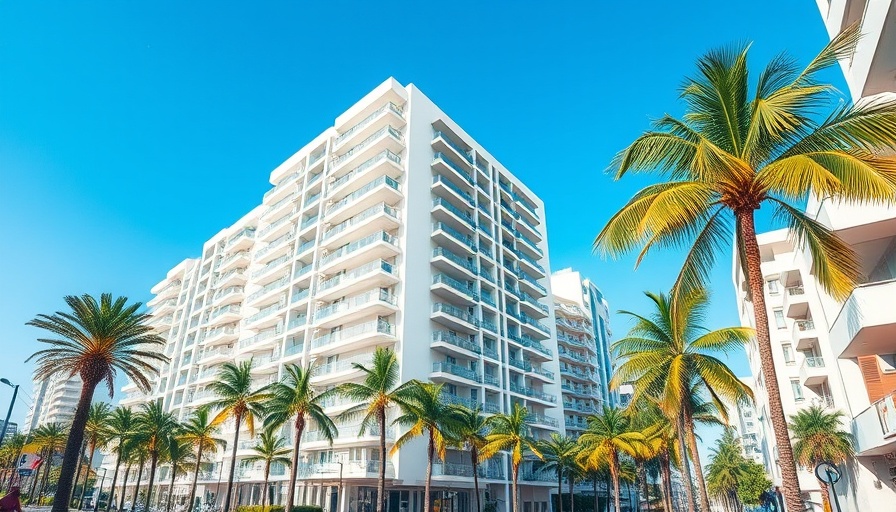 Modern urban street with buildings and palm trees in Indian city.