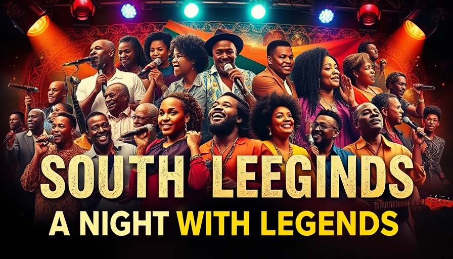 A Night with Legends South Africa event poster with artists.