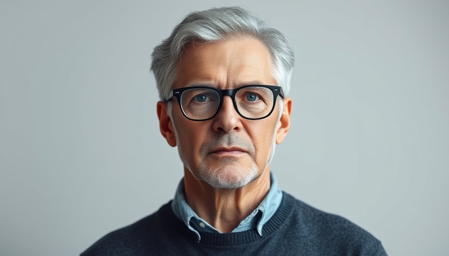 Portrait of a mature man with gray hair and glasses.