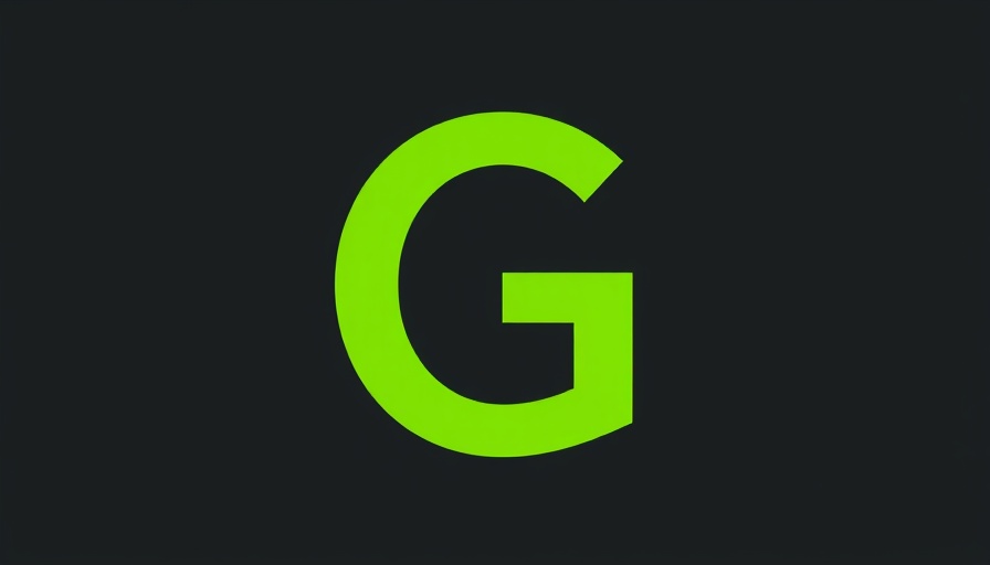 Simple lime green G logo on gray background.