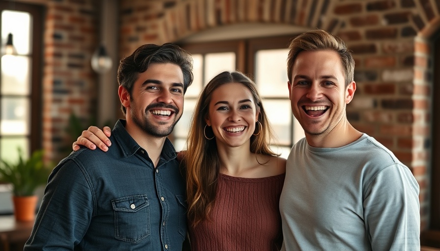 Smiling young adults indoors, symbolizing sustainable innovations