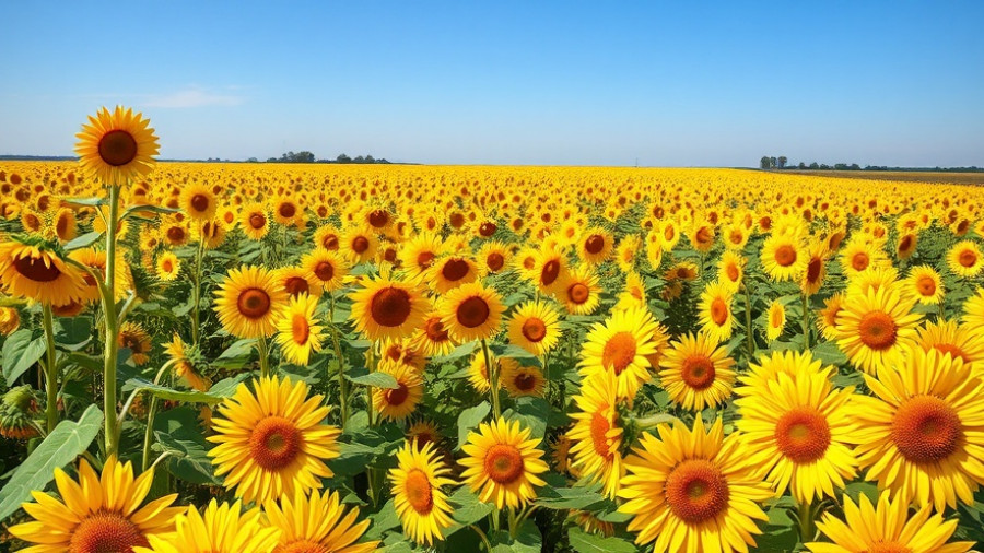 Sprawling sunflower field under bright sky highlighting Moldova renewable energy crisis.