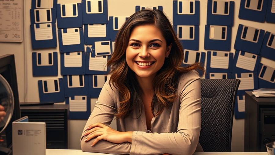 Future Nostalgia project with floppy disks on a table.