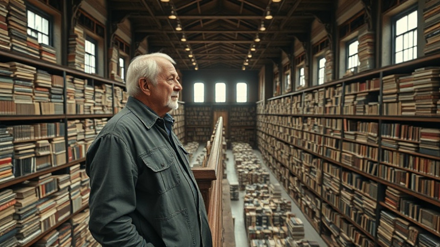 Vast free library with 20 lakh books viewed from balcony.