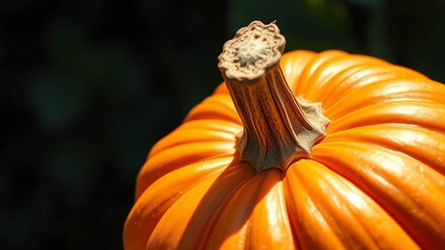Textured close-up of a pumpkin stem, exploring pumpkin history.