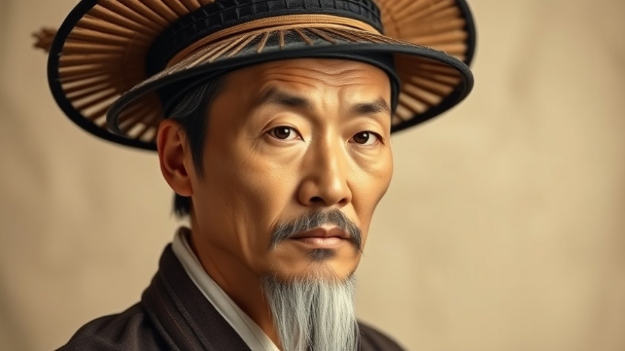 Ancient Chinese philosopher illustration, serene and traditional.