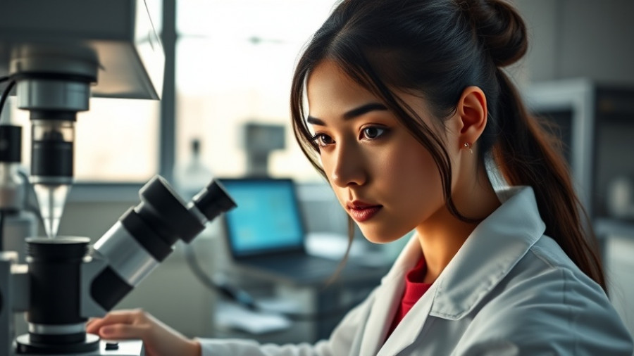 Female scientist working with lab equipment on 3D-printed hydrogel implants project.