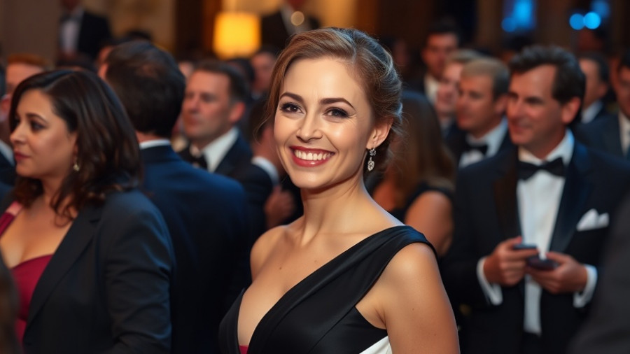 Elegant woman at event, Positive News Tuesday vibe