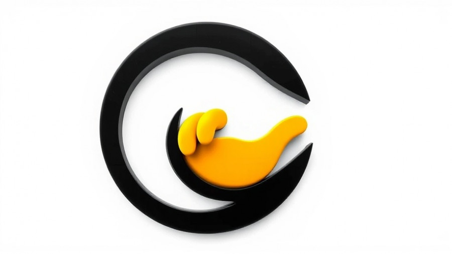 Abstract logo with black curve and yellow hand for Sports for Nature Framework.