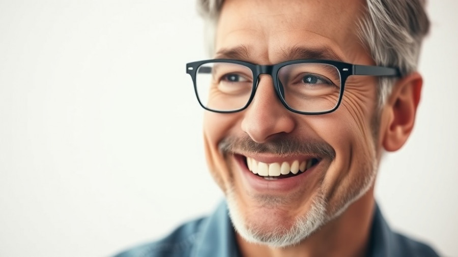 Middle-aged man with glasses smiling warmly.