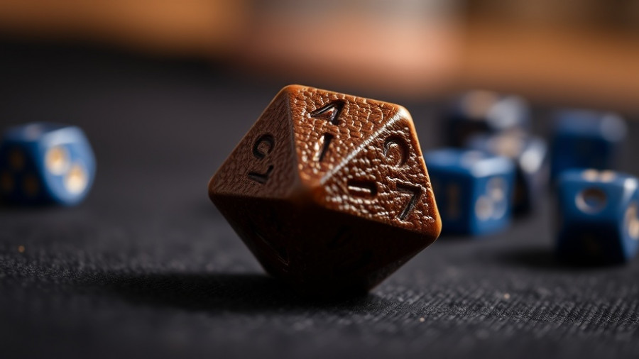 Close-up of D20 dice, illustrating benefits of Dungeons and Dragons.