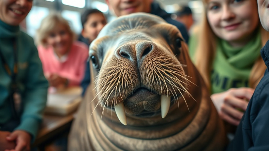 Little Miss Walrus looking curious and inspiring entrepreneurs.