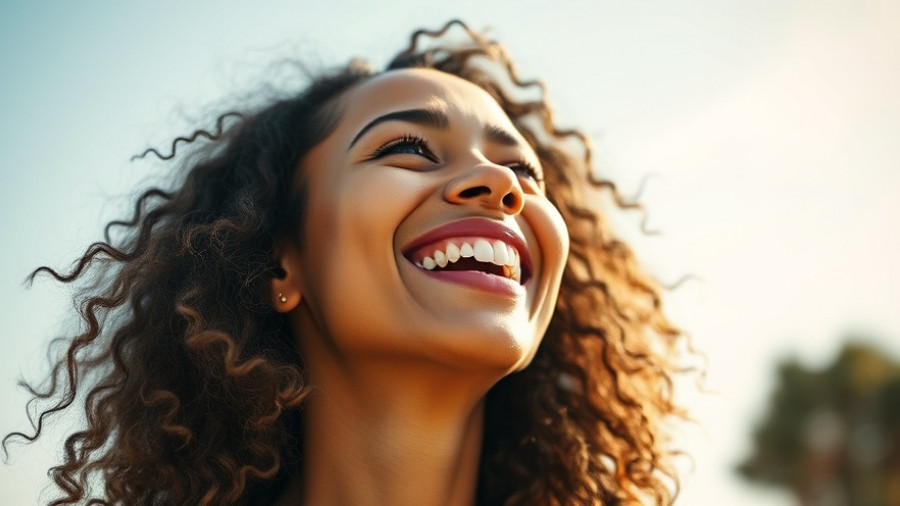 Cheerful woman smiling in a sunny setting, Positive Business News