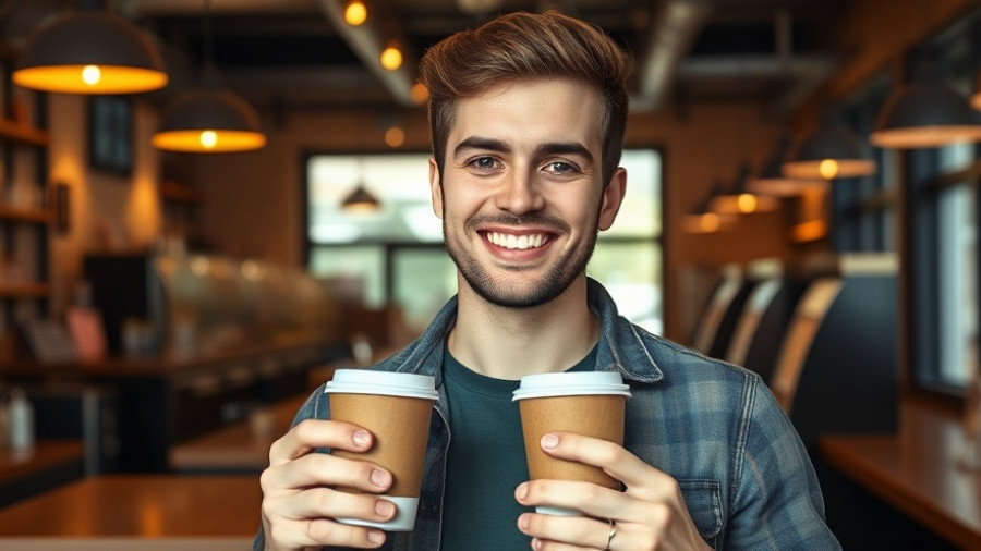Barista offering coffee in Portland coffee shop for SNAP benefits.
