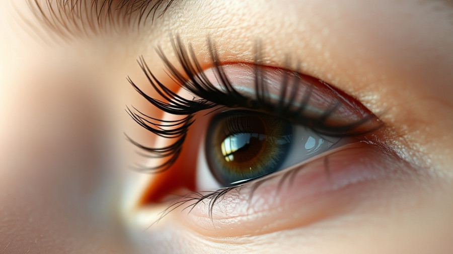Close-up eye photo with detailed eyelashes, dementia risk factors.