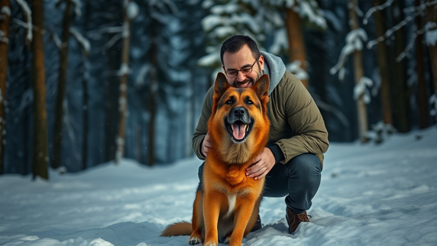 German Shepherd finds lost toddler in snowy forest with man.
