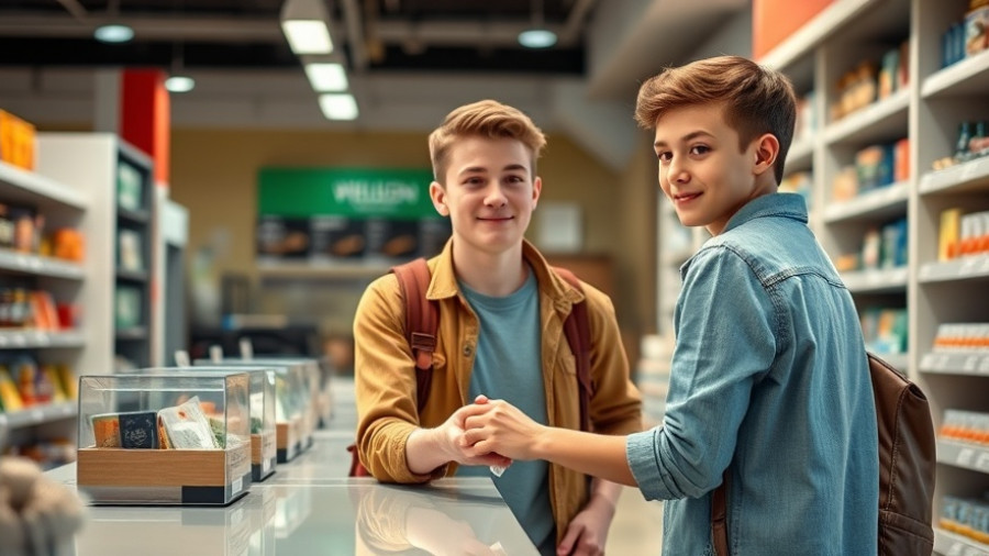 Teen demonstrating honesty at a store counter