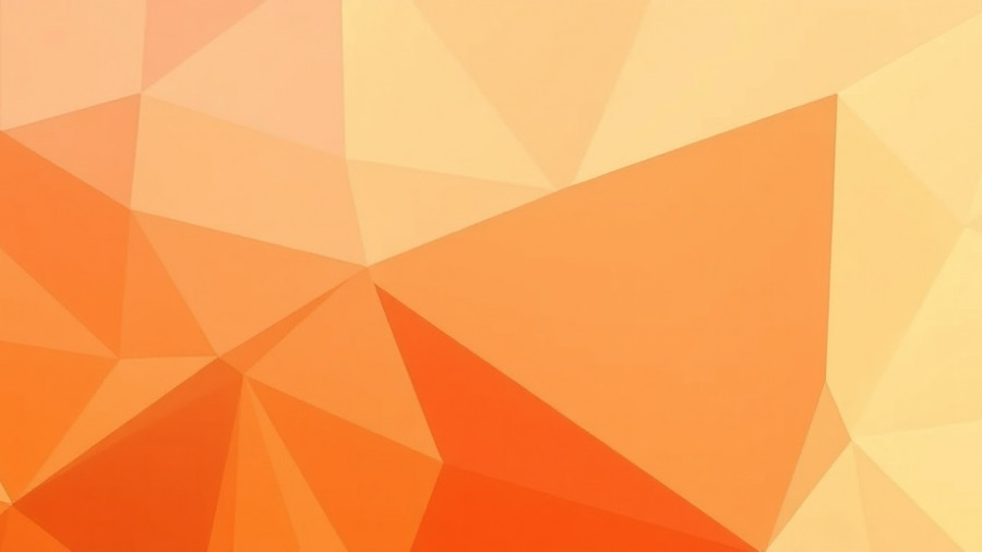 Abstract geometric design with orange and peach gradients.