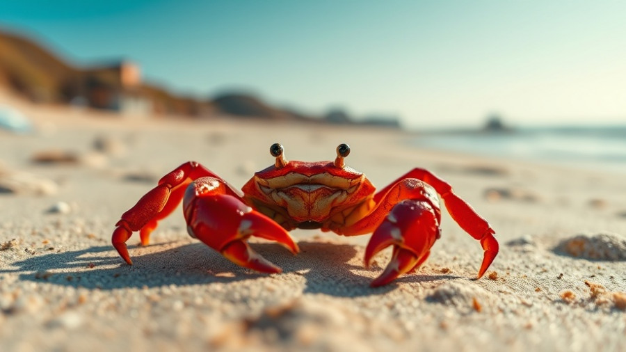 Ghost crab on Chennai beach in natural habitat.
