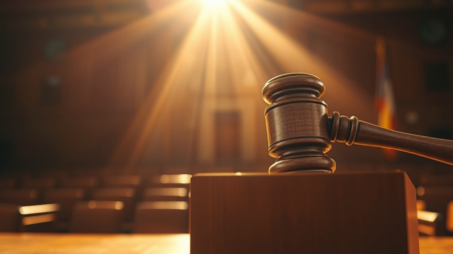 Gavel symbolizing TotalEnergies greenwashing ruling in warm sunlight.