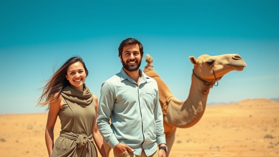 Rita Banerji with camel in Northeast India desert