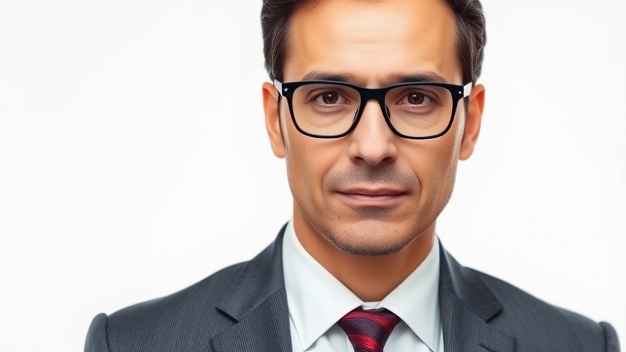Professional portrait of man in suit and glasses.