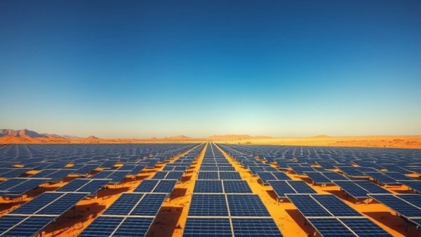 Expansive solar field in South Africa representing renewable energy.