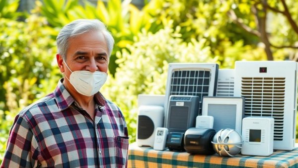 Turn Any AC Into an Air Purifier concept with man and AC filters.