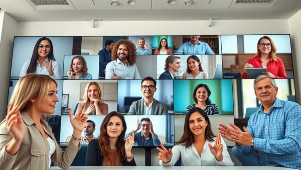 Hands United for Deaf Immigrant Families in a virtual meeting using sign language.