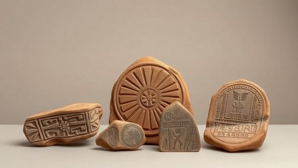 Neanderthal stone artifacts with engraved patterns showcasing ancient art.