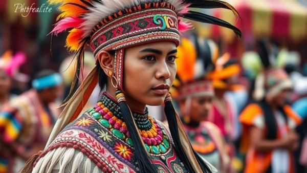 Native American Heritage Month celebration with ceremonial attire.