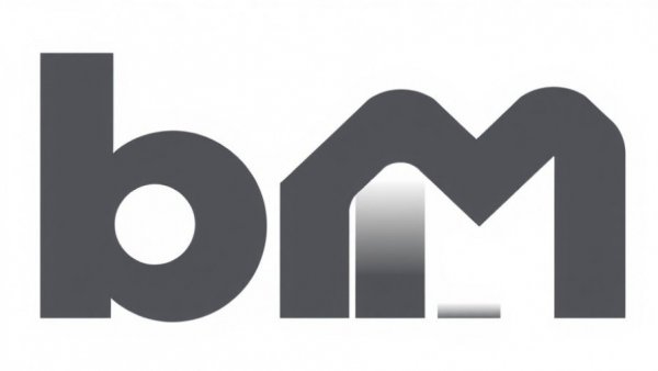 Minimalistic 'b' and 'm' logo design.