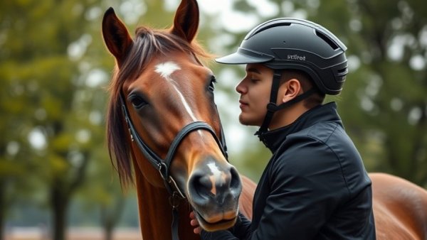 Outdoor projects improving youth mental health through animal bonding, young man kissing horse.
