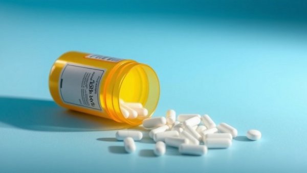 Unused medicines donation nonprofit concept with pill bottle and pills.