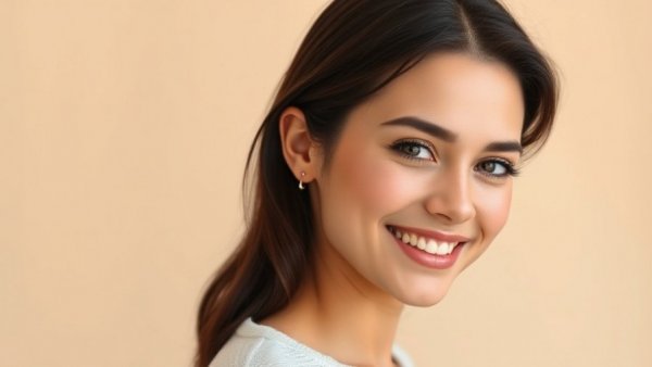 Woman smiling gently in a neutral setting; Transformative Philanthropy and Innovation.